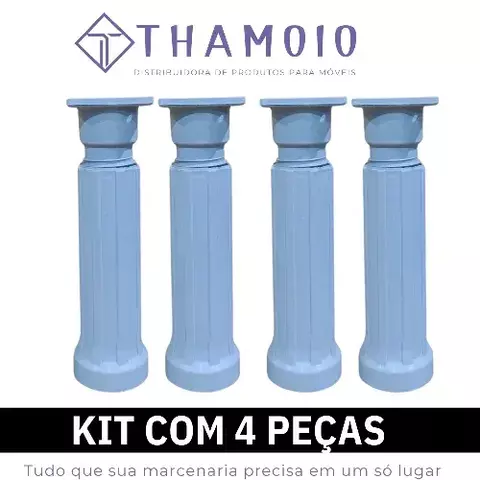 KIT 4PÇS PE REGULAVEL (140 A 165MM) CINZA TRSTEEL