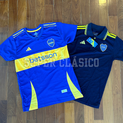 CAMISETA TITULAR BOCA JUNIORS + CHOMBA DE REGALO