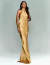 Vestido De Festa Longo Decote Americano Dourado Austin - comprar online