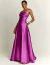 Vestido de festa longo princesa fúcsia Belmont, tomara que caia, elegante e sofisticado.