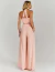 Calça pantalona rosé Donatella vista de costas top sem alças  ideal para look casual