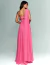 Vestido de festa longo rosa com lenço, estilo tomara que caia, da coleção Columbus.