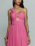 Vestido de festa longo rosa com lenço, estilo tomara que caia, da coleção Columbus.