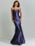 Vestido de festa longo tomara que caia azul marinho Sollar
