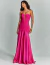 Vestido de festa longo tomara que caia na cor pink  ideal para madrinhas de casamento