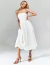 Vestido Midi Balonê Branco Loise, ideal para casamentos e eventos especiais.