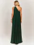 Vestindo um vestido de festa longo verde militar com alça única  ideal para gestantes  madrinhas de casamento