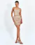 Vestido curto com paetê dourado Thália, ideal para festas e eventos especiais, ideal para reveillon, convidada de formatura, convidada de casamento, casual