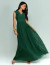 Vestido De Festa Longo Traspassado Verde Musgo Cusco - comprar online