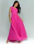 Vestido De Festa Longo Traspassado Pink Cusco - comprar online