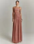 Vestido De Festa Longo De Alças Franzidas Rosa Old Drapé na internet