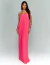 Vestido De Festa Longo Com Decote De Cascada Coral Éden - comprar online