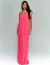 Vestido De Festa Longo Com Decote De Cascada Coral Éden - Majesté: Loja de Vestidos de Festa Elegantes e Atemporais
