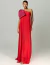 Vestido longo vermelho com laço elegante Glam Sunflower, ideal para festas e eventos formais.