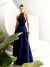 Vestido De Festa Com Saia Ampla Azul Marinho Linz - loja online