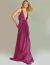 Vestido de festa longo de cetim fúcsia Maldivas, elegante e sofisticado, ideal para madrinhas e convidadas.