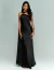 Vestido De Festa Longo Frente Única Preto Mancora - comprar online