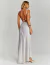 Vestido Midi Frente Única Prata Aurora, com design elegante e costas abertas deal para reveillon