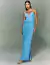 Conjunto Midi Renda Guipir Azul em modelo feminina ideal para convidada de casamento, casual