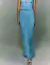 Conjunto Midi Renda Guipir Azul Cecília com cinto decorativo ideal para eventos especiais
