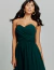 Vestido de festa longo tomara que caia verde floresta com capa Segóvia