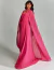 Mulher usando um vestido de festa tomara que caia pink com capa fluida, intitulado Vestido de Festa Tomara que Caia Pink Segóvia.