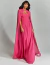 Vestido de festa tomara que caia pink Segóvia com capa elegante.