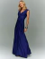 Vestido longo azul royal modelo Trevi, com decote em V e tecido fluido, ideal para festas e eventos formais.