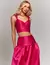 Conjunto Saia Fluida Cereja Vayola, com top e saia longos em tom cereja, ideal para eventos especiais e casual