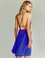 Vestido curto de festa em cetim azul royal com alças finas e costas abertas  ideal para convidada de casamento, convidada de formatura