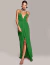 Vestido longo de festa verde bandeira com decote profundo deal para convidada de casamento, convidada de formatura, eventos especiais