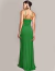 Vestido de festa longo verde bandeira com decote profundo, visto de costas deal para convidada de casamento, convidada de formatura, eventos especiais