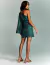 Vestido de festa curto de paetê esmeralda com um ombro só ideal para convidada de casamento, convidada de formatura, festa