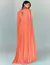 Vestido de festa longo coral fluor com detalhe nas costas ideal para mãe de noivo, madrinha de casamento