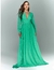 Vestido de festa longo verde com brilho e mangas longas ideal para madrinhas, convidada de casamento, convidada de formatura, ocasiões especiais