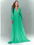 Vestido de festa longo verde com brilho e mangas longas ideal para madrinhas, convidada de casamento, convidada de formatura, ocasiões especiais