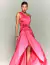 Vestido de festa longo pink com flor removível, modelo elegante e sofisticado ideal para eventos especiais, madrinha de casamento