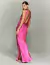 Vestido de festa longo pink com costas abertas ideal para madrinha de casamento