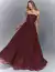 Vestido De Festa Longo De Tule Com Glitter Marsala Olivenza - Majesté: Loja de Vestidos de Festa Elegantes e Atemporais