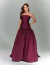 Vestido de Festa Longo Sai Bufante Roxo La Paz, tomara que caia,  ideal para ocasiões especiais
