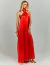 Vestido longo frente única vermelho em cetim, modelo elegante Daphne  ideal para convidada de casamento, convidada de formatura, natal, casual, evento coorporativo