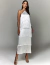 Vestido de festa midi com franjas branco Kampala ideal para pré weeding, vestido de noiva, reveillom, casamento civil