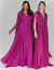 Vestido de festa longo pink com bordados ideal para mãe de noivo, madrinha de casamento