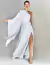 Vestido de festa longo branco de um ombro só, estilo Paraty, com fenda elegante ideal vestido de noiva, casamento civil, pre weeding, batizado, reveillon