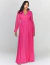 Vestido Gaia Pink longo com mangas longas ideal para mãe do noivo