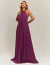 Vestido de festa longo plissado na cor fúcsia, estilo frente única, ideal para eventos especiais  ideal para madrinha de casamento, convidada de formatura, ocasião especial