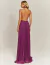 Vestido de festa longo plissado fúcsia com decote frente única, visto de costas  ideal para madrinha de casamento, convidada de formatura, ocasião especial