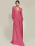 Vestido de festa manga longa transparente pink Gaia ideal para madrinhas de casamento