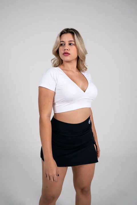 TOP COM MANGA BRANCO