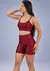 Conjunto Fitness Marsala Top Brilho e Short Brilho - REF 1135/476